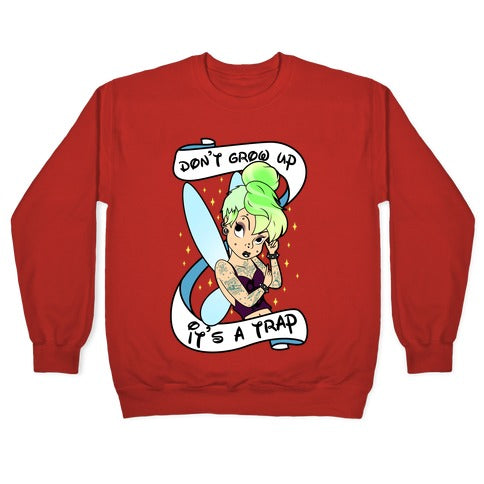 Punk Tinkerbell (Don't Grow Up It's A Trap) Crewneck Sweatshirt