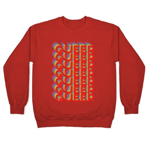 Queer Retro Rainbow Crewneck Sweatshirt