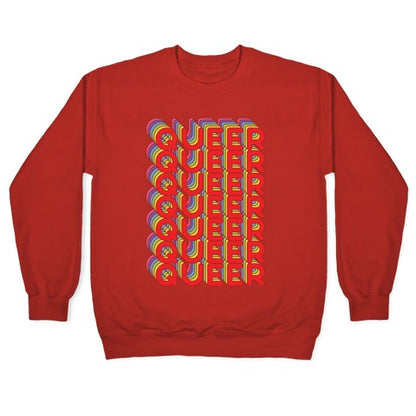 Queer Retro Rainbow Crewneck Sweatshirt