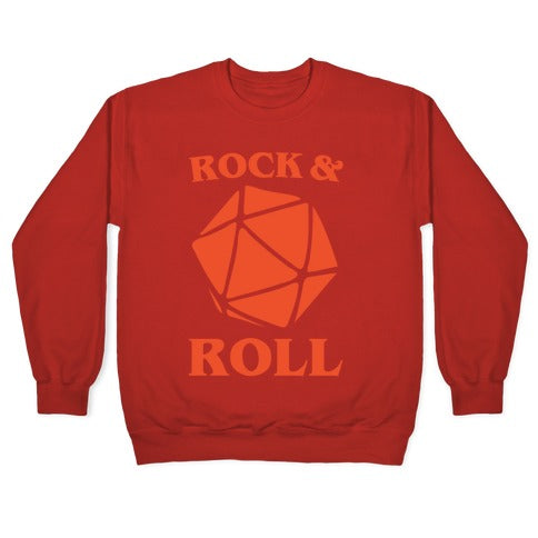 Rock and Roll D & D Parody White Print Crewneck Sweatshirt