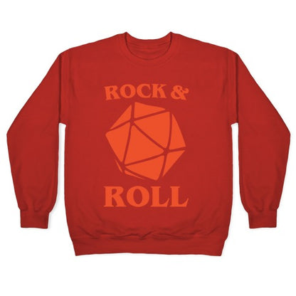 Rock and Roll D & D Parody White Print Crewneck Sweatshirt
