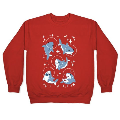 Space Shark Pattern Crewneck Sweatshirt