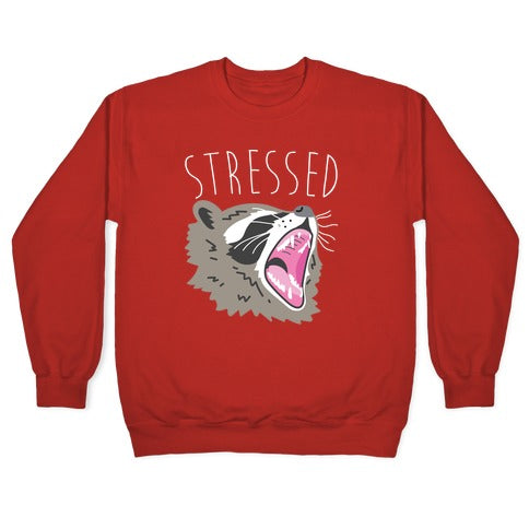 Stressed Raccoon Crewneck Sweatshirt