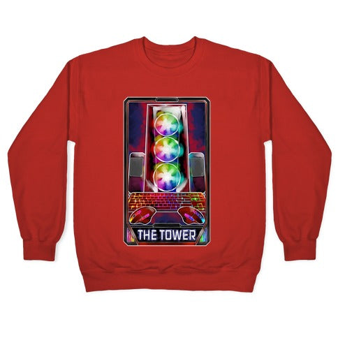 The Gaming Tower Tarot Card Crewneck Sweatshirt