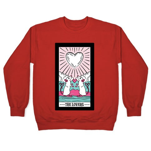 The Rat Lovers Tarot White Print Crewneck Sweatshirt