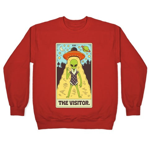 The Visitor Alien Tarot Card Crewneck Sweatshirt