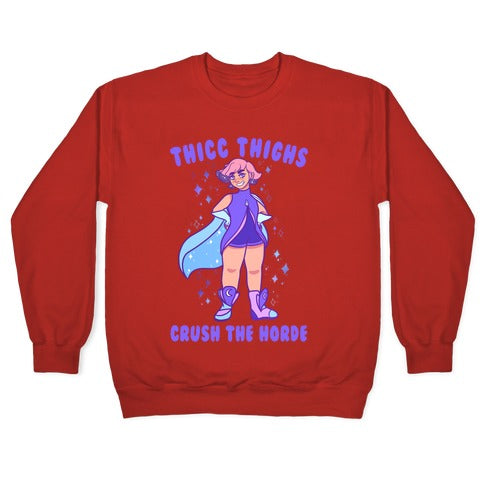 Thicc Thighs Crush The Horde Crewneck Sweatshirt
