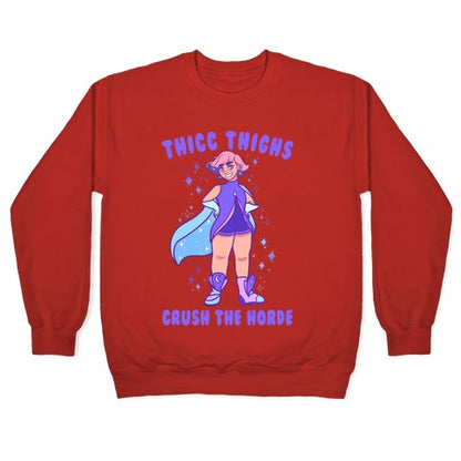 Thicc Thighs Crush The Horde Crewneck Sweatshirt