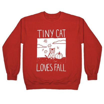 Tiny Cat Loves Fall Crewneck Sweatshirt