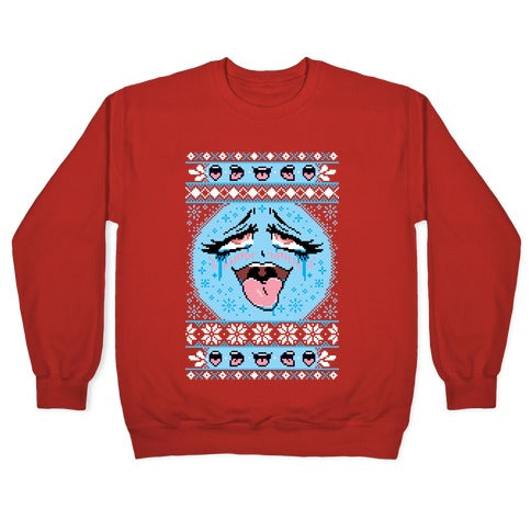 Ugly Ahegao Christmas Sweater Crewneck Sweatshirt