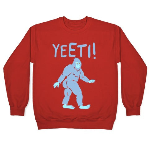 Yeeti Yeti Parody White Print Crewneck Sweatshirt