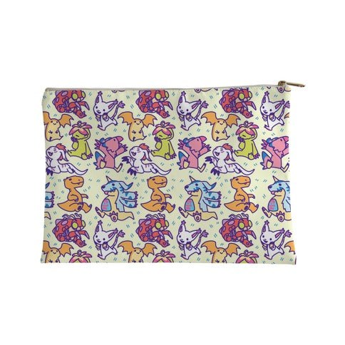 Digital Monsters Pattern Accessory Bag