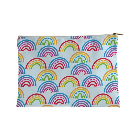 Rainbow Doodle Pattern Accessory Bag
