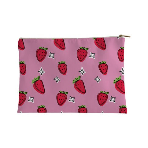 Sketchy Strawberry Pattern Accessory Bag