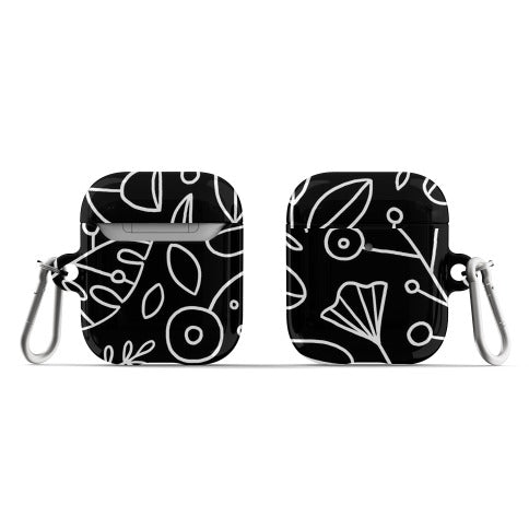 Black and White Plant Pattern AirPod Case