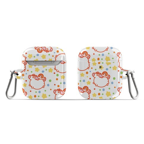 Chubby Unicorn and Rainbow Pattern AirPod Case