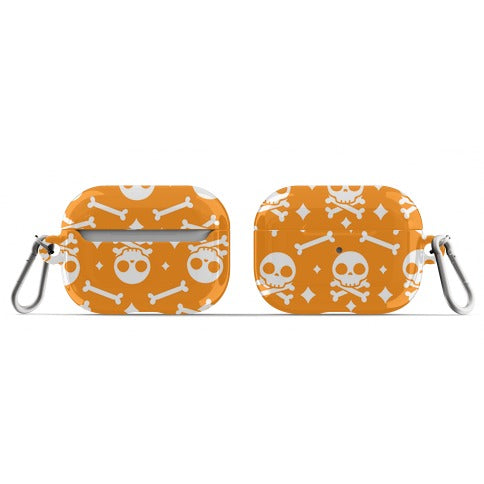 Cute Skull N' Bones Pattern (Orange) AirPod Case