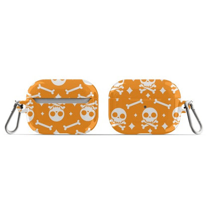 Cute Skull N' Bones Pattern (Orange) AirPod Case