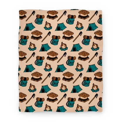 Camping Pattern Blanket