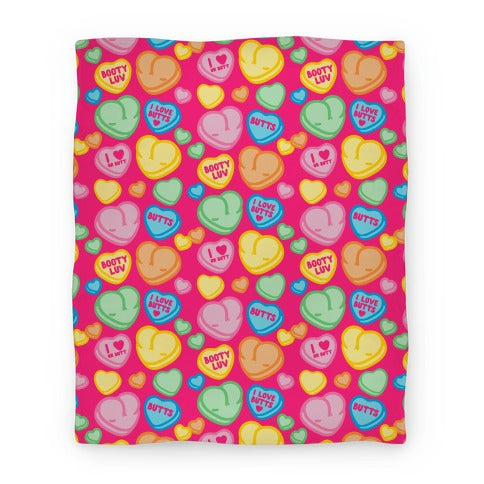 Candy Heart Butts Blanket