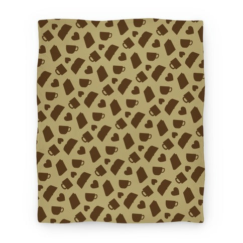 Coffee, Books, & Hearts Blanket (Light) Blanket