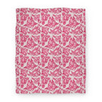 Floral Penis Pattern Pink Blanket
