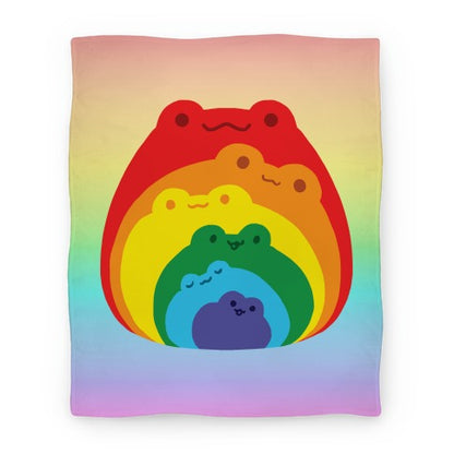 Frogs In Frogs In Frogs Rainbow Blanket