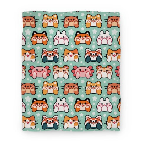 Kawaii Squishy Face Animals Blanket