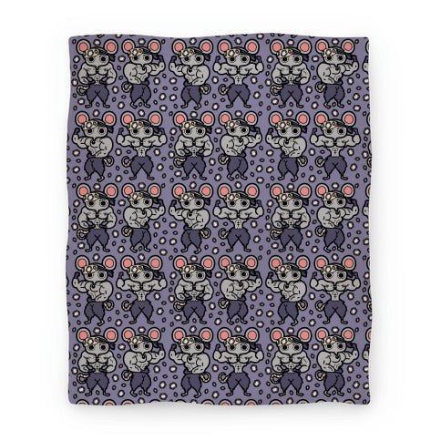 Muscle Mice Pattern Parody Blanket