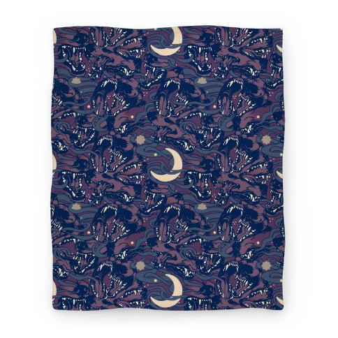 Occult Werewolf Moon Pattern Blanket