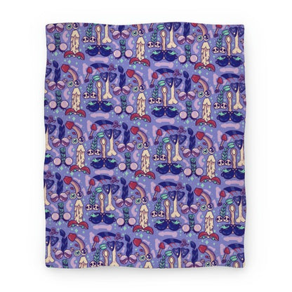 Phallic Witchy Things Pattern Blanket