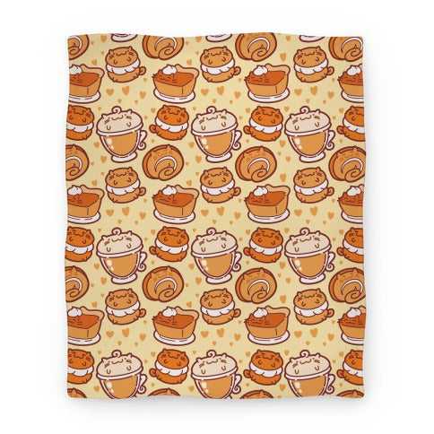 Purrmpkin Spice Cat Blanket Blanket