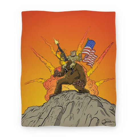 Teddy and Bigfoot: Rough Riders For Life Blanket