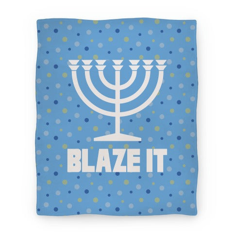 Blaze It Menorah Blanket