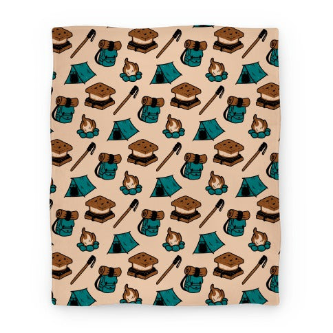 Camping Pattern Blanket