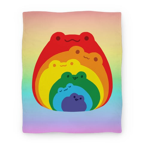 Frogs In Frogs In Frogs Rainbow Blanket