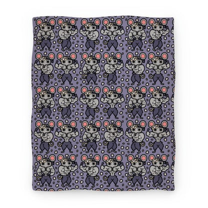 Muscle Mice Pattern Parody Blanket