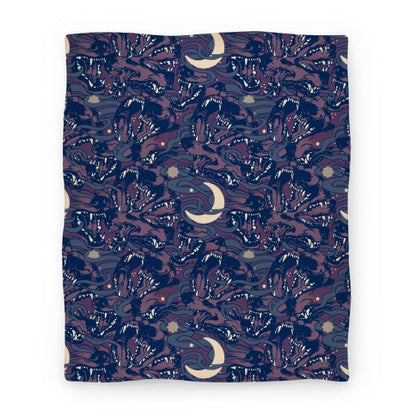 Occult Werewolf Moon Pattern Blanket