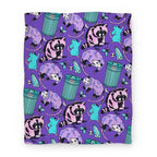 Pastel Goth Trash Animals Pattern Blanket