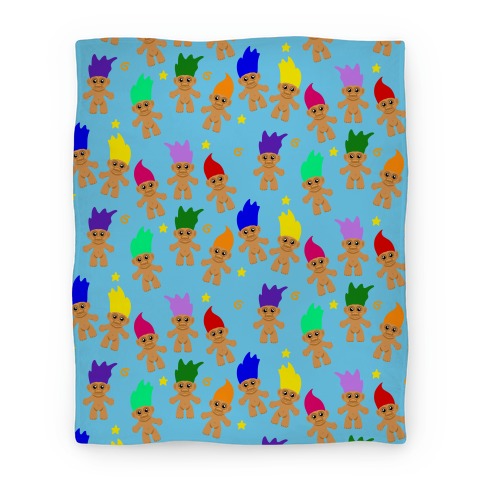 Rainbow Troll Pattern Blanket