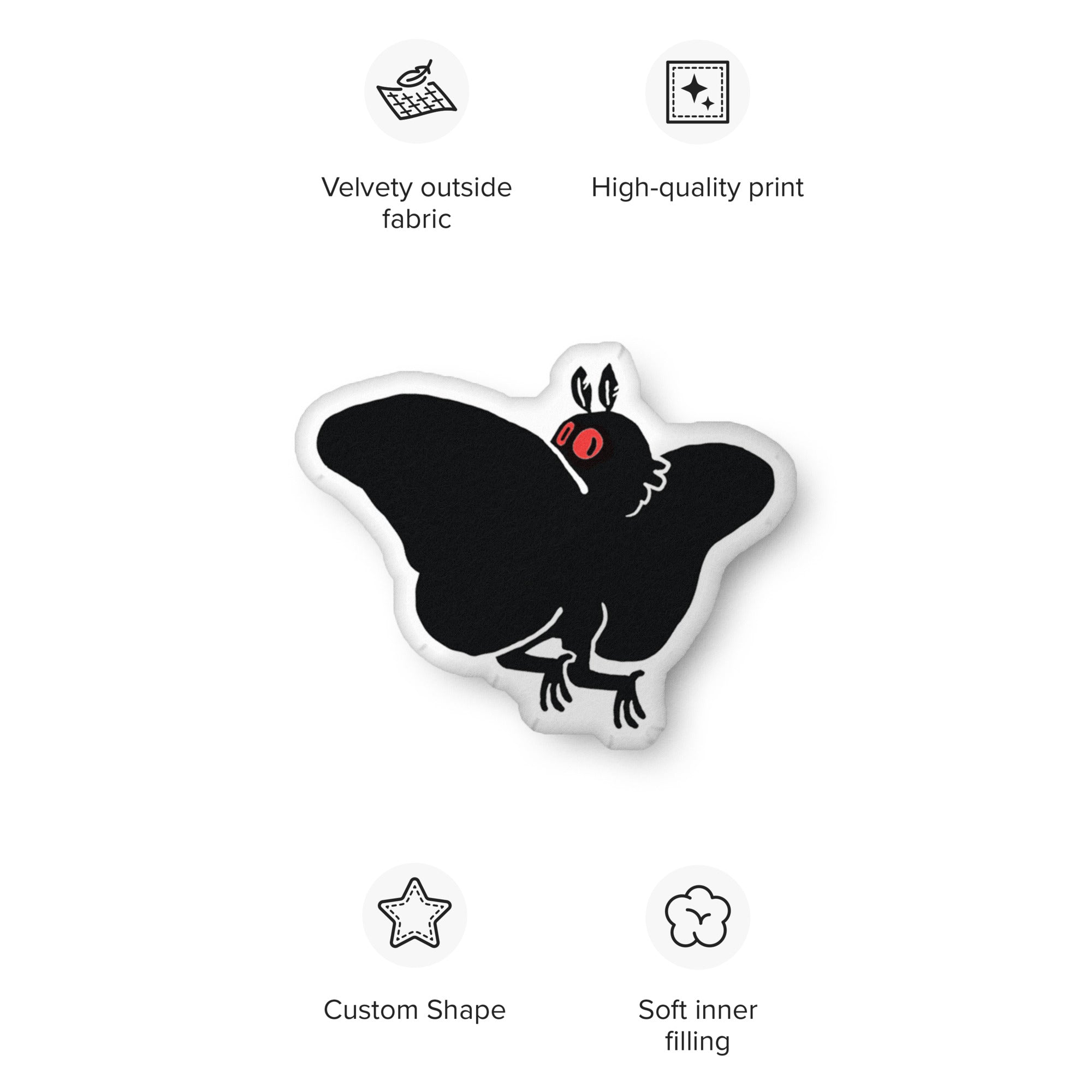 Cute Mothman Back Custom-Shaped Pillow – LookHUMAN
