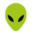 Alien Head Die Cut Sticker