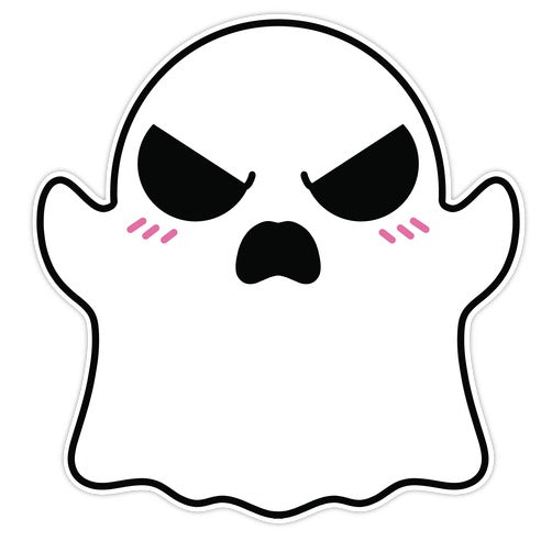 Angry Ghostie Die Cut Sticker