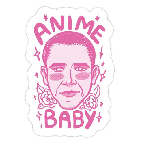 Anime Baby Obama Die Cut Sticker