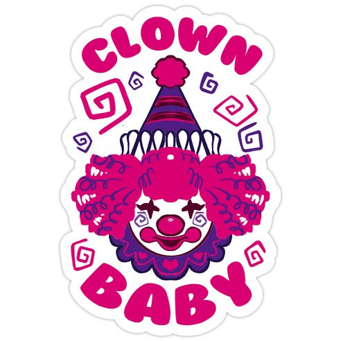 Clown Baby Die Cut Sticker