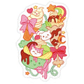 Cute Cat Sundae & Kawaii Ice Cream Die Cut Sticker