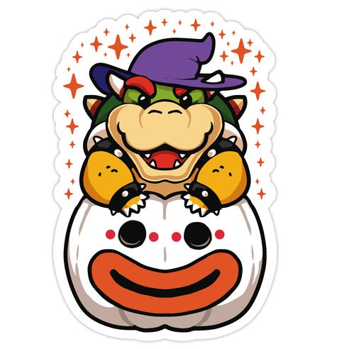 Cute Halloween Bowser Die Cut Sticker