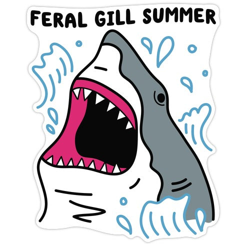 Feral Gill Summer Shark Die Cut Sticker