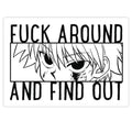 Killua Fuck Around And Find Out Die Cut Sticker