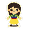 Princess Crossing Mulan Parody Die Cut Sticker